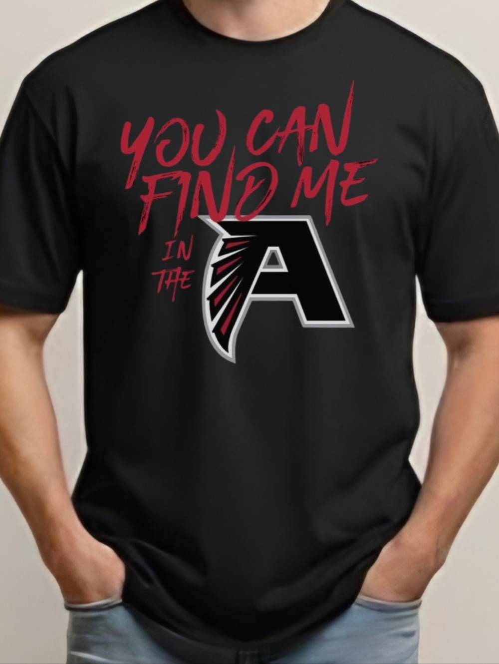 Black Graphic Tee with You Can Find Me In The A